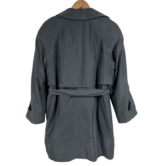 VTG New York Harbor Double Breasted Insulated Green Trench Coat Size 8 - Made in - Picture 2 of 7